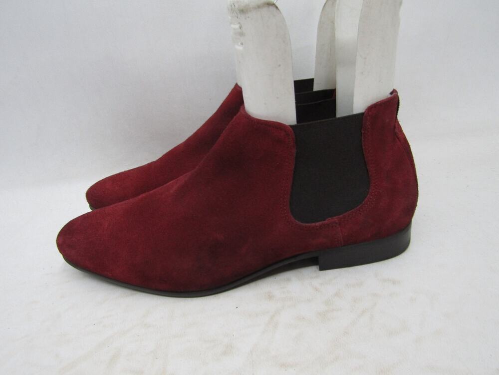 ALDO Womens Size 7.5 M Red Suede Chelsea Ankle Fashion Boots Bootie